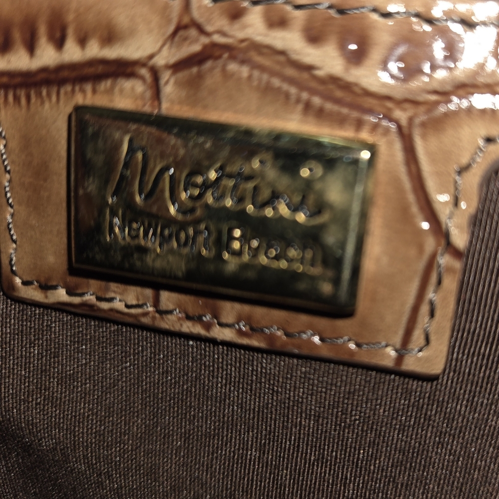 Mottini Newport Beach Crocodile-Embossed Leather Satchel - Picture 9 of 16